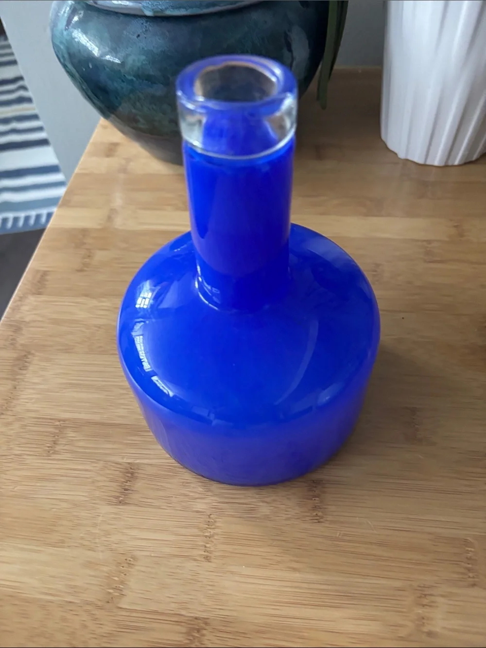 Cobalt Blue Glass Decorative Vase - Home Accents